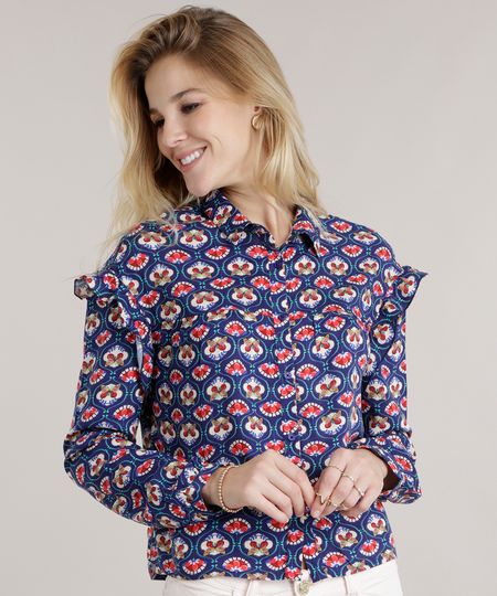 Camisa-com-Babados-Estampada-de-Borboletas-Azul-Marinho-8592931-Azul_Marinho_1 Camisa-com-Babados-Estampada-de-Borboletas-Azul-Marinho-8592931-Azul_Marinho_1