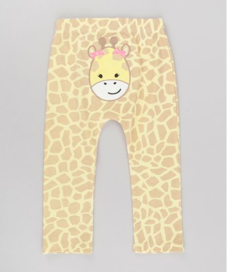 Calca-Estampada-Girafa-em-Algodao---Sustentavel-Amarelo-Claro-8580494-Amarelo_Claro_1