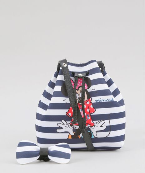 Bolsa-Saco-Listrada-Minnie---Elastico-de-Cabelo-com-Laco-Azul-Marinho-8374361-Azul_Marinho_1