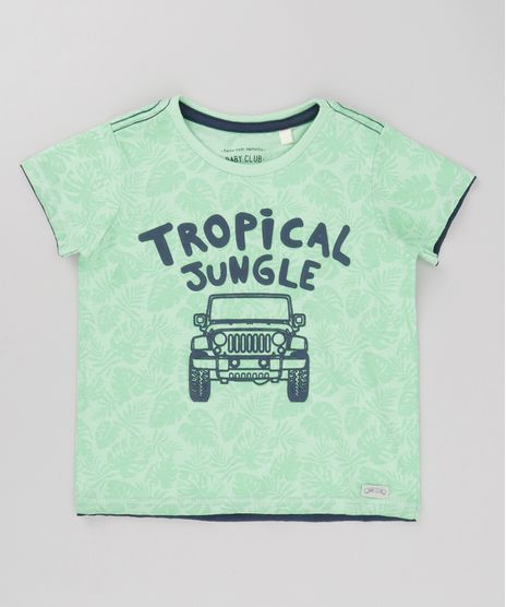 Camiseta--Tropical-Jungle--Estampada-de-Folhagem-Verde-Claro-8683700-Verde_Claro_1