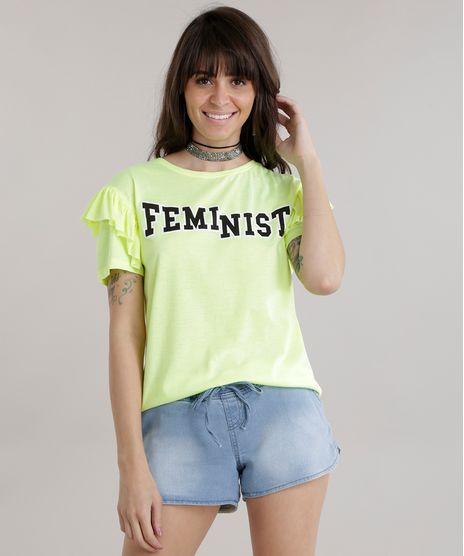 Blusa--Feminist--com-Babados-Amarelo-Neon-8762441-Amarelo_Neon_1