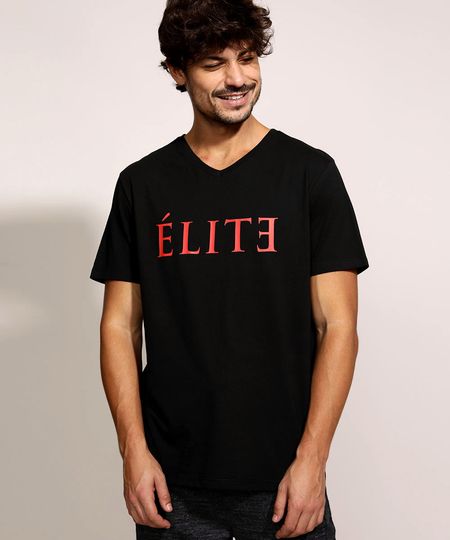 Camiseta-Masculina-Elite-Manga-Curta-Gola-V-Preta-9942107-Preto_1