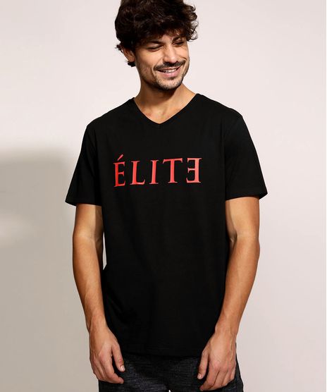 Camiseta-Masculina-Elite-Manga-Curta-Gola-V-Preta-9942107-Preto_1