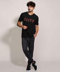 Camiseta-Masculina-Elite-Manga-Curta-Gola-V-Preta-9942107-Preto_3