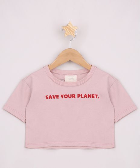 Blusa-Infantil-Ciclos-Cropped-Tal-Mae-Tal-Filha--Save-Your-Planet--Manga-Curta-com-Certificacao-C2C™-Rosa-Claro-9961371-Rosa_Claro_1