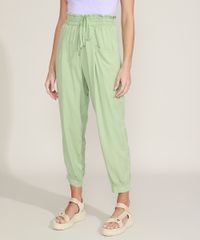 Calca-Feminina-Clochard-Cintura-Super-Alta-com-Faixa-para-Amarrar-Verde-Claro-9959745-Verde_Claro_1