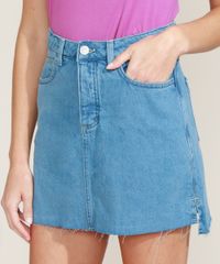 Saia-Jeans-Feminina-Ciclos-Curta-com-Bolsos-com-Certificacao-C2C™-Azul-Claro-9956798-Azul_Claro_1