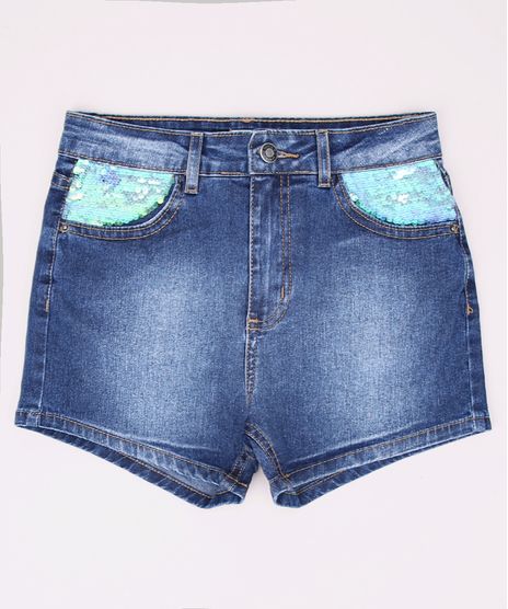 Short-Jeans-Juvenil-com-Paetes-e-Bolsos-Azul-Medio-9966617-Azul_Medio_1