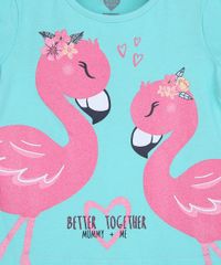 Blusa-Infantil-Flamingos-com-Glitter-Manga-Curta-Verde-Agua-9964684-Verde_Agua_2