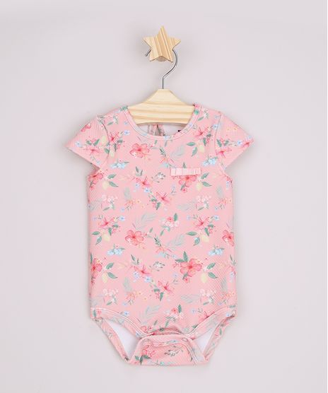 Body-Infantil-Texturizado-Estampado-Floral-com-Laco-Manga-Curta-Rosa-9967813-Rosa_1