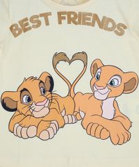 Blusa-Infantil-Ampla-Simba-e-Nala-O-Rei-Leao--Best-Friends--Manga-Curta-Amarelo-9969035-Amarelo_2
