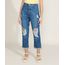 Calca-Jeans-Feminina-Ciclos-Mom-Cintura-Super-Alta-Destroyed-Certificacao-C2C™-Azul-Escuro-9956800-Azul_Escuro_1