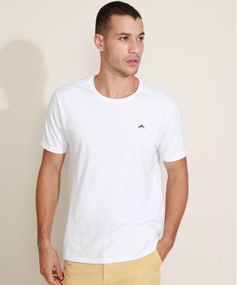 Camiseta-Masculina-Basica-com-Bordado-Manga-Curta-Gola-Careca-Branca-9964823-Branco_1