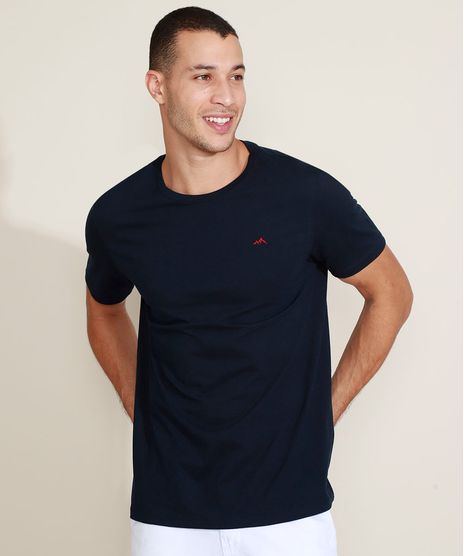 Camiseta-Masculina-Basica-com-Bordado-Manga-Curta-Gola-Careca-Azul-Marinho-9964823-Azul_Marinho_1