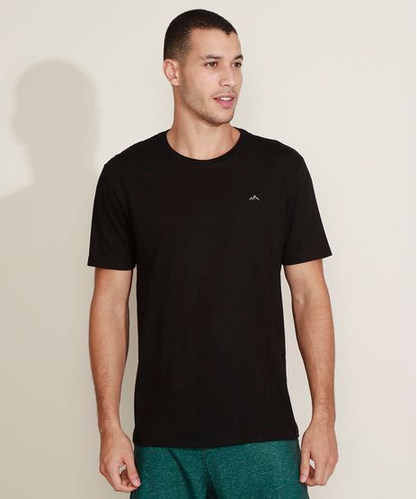 Camiseta-Masculina-Basica-com-Bordado-Manga-Curta-Gola-Careca-Preta-9964823-Preto_1