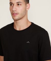 Camiseta-Masculina-Basica-com-Bordado-Manga-Curta-Gola-Careca-Preta-9964823-Preto_4