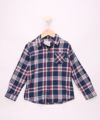 Camisa-Infantil-Estampada-Xadrez-com-Bolso-Manga-Longa-Azul-Marinho-9808454-Azul_Marinho_1