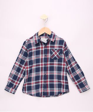 Camisa-Infantil-Estampada-Xadrez-com-Bolso-Manga-Longa-Azul-Marinho-9808454-Azul_Marinho_1