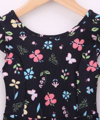 Vestido-Infantil-Texturizado-Estampado-Floral-com-Vazado-e-Babado-Alca-Larga-Preto-9952056-Preto_4