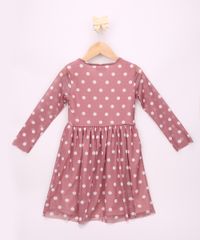 Vestido-de-Tule-Infantil-Estampado-de-Poa-Manga-Longa-Rosa-Escuro-9946790-Rosa_Escuro_2