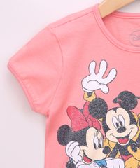 Blusa-Infantil-Turma-do-Mickey-com-Glitter-Manga-Curta-Coral-9954804-Coral_5