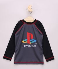 Camiseta-de-Praia-Infantil-Raglan-Playstation-Manga-Longa-com-Protecao-UV50--Preto-9964876-Preto_1