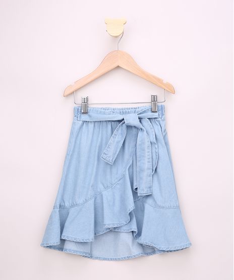 Saia-Jeans-Infantil-Midi-Transpassada-com-Babado-e-Faixa-para-Amarrar-Azul-Claro-9959394-Azul_Claro_1
