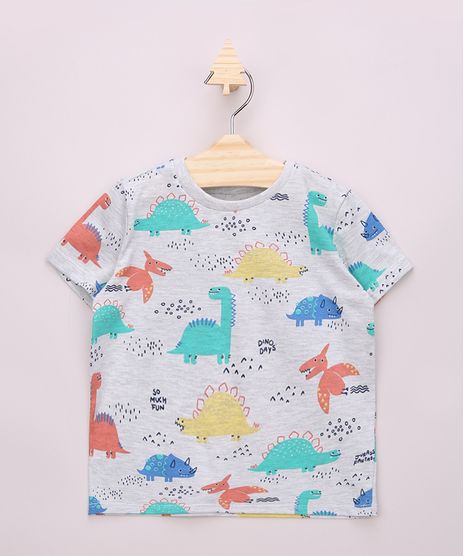Camiseta-Infantil-Estampada-de-Dinossauros-Coloridos-Manga-Curta-Cinza-Mescla-9963735-Cinza_Mescla_1