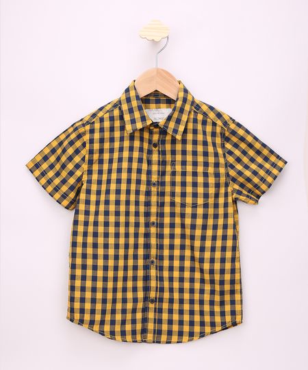 Camisa-Infantil-Estampada-Xadrez-com-Bolso-Manga-Curta-Amarelo-9808447-Amarelo_1 Camisa-Infantil-Estampada-Xadrez-com-Bolso-Manga-Curta-Amarelo-9808447-Amarelo_1