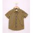 Camisa-Infantil-Estampada-Xadrez-com-Bolso-Manga-Curta-Amarelo-9808447-Amarelo_1