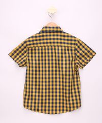 Camisa-Infantil-Estampada-Xadrez-com-Bolso-Manga-Curta-Amarelo-9808447-Amarelo_2