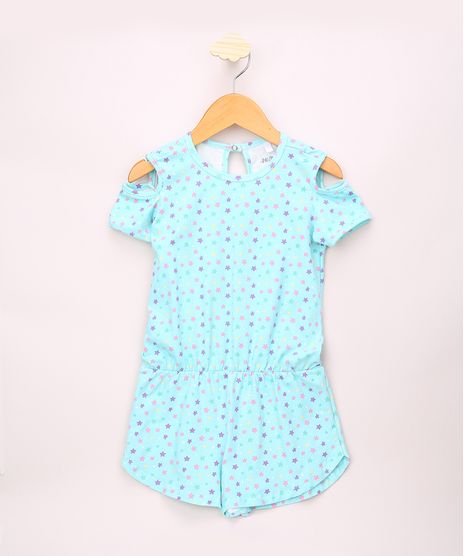 Macaquinho-Infantil-Open-Shoulder-Estampado-de-Estrelas-Manga-Curta-Verde-Agua-9952889-Verde_Agua_1