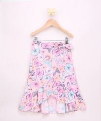 Saia-Jeans-Infantil-Midi-Transpassada-Estampada-de-Borboleta-com-Babado-e-Laco-Rosa-Claro-9964818-Rosa_Claro_1