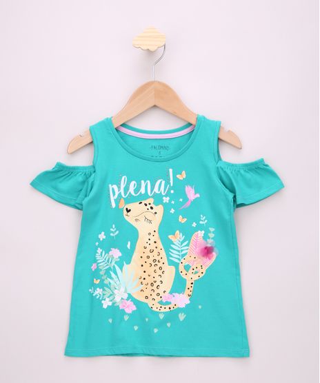 Blusa-Infantil-Open-Shoulder-Onca-com-Glitter-Manga-Curta-Verde-9955178-Verde_1