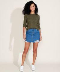 Sueter-de-Trico-Feminino-com-Textura-Decote-Redondo-Verde-Escuro-9814953-Verde_Escuro_3