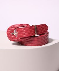 Cinto-Feminino-Medio-textura-de-Cobra-e-Fivela-Encapada-Vermelho-9927288-Vermelho_1_1
