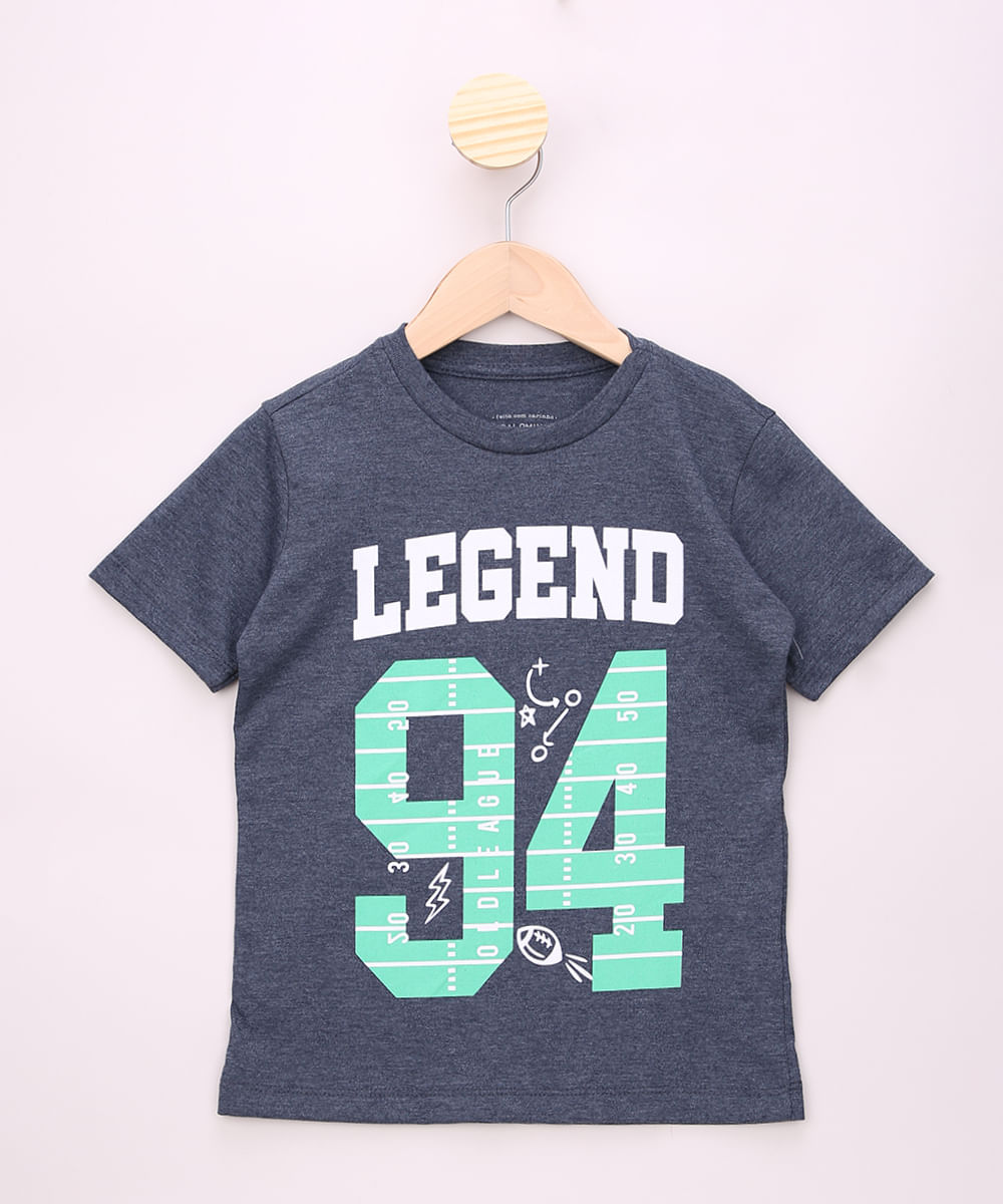 Camiseta Infantil Legend 94" Manga Curta Azul"