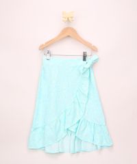 Saia-Jeans-Infantil-Midi-Transpassada-Estampada-Floral-com-Babado-e-Laco-Verde-Agua-9964813-Verde_Agua_1