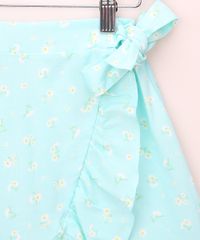 Saia-Jeans-Infantil-Midi-Transpassada-Estampada-Floral-com-Babado-e-Laco-Verde-Agua-9964813-Verde_Agua_4