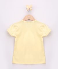 Blusa-Infantil-Flamingos-com-Glitter-Manga-Curta-Amarela-9965733-Amarelo_2