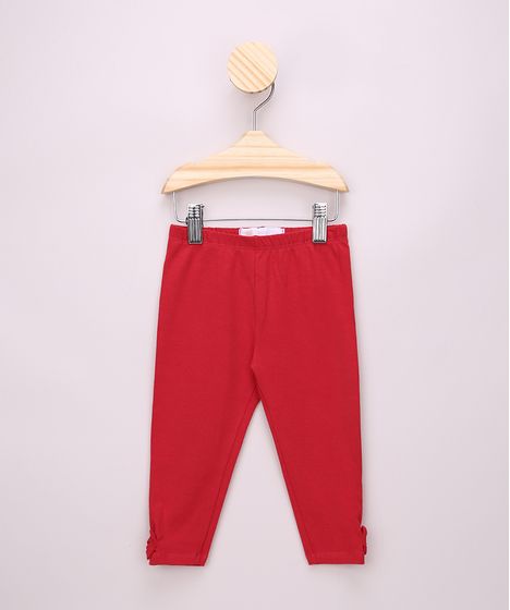 calça legging infantil vermelha