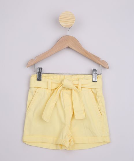Short-Infantil-de-Sarja-Clochard-com-Faixa-e-Bolsos-Amarelo-9965920-Amarelo_1