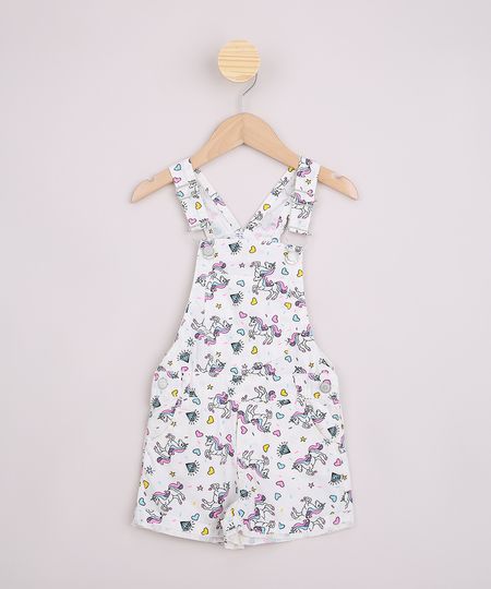 Jardineira-Infantil-de-Sarja-Estampada-de-Unicornios-com-Bolsos-Branca-9972470-Branco_1