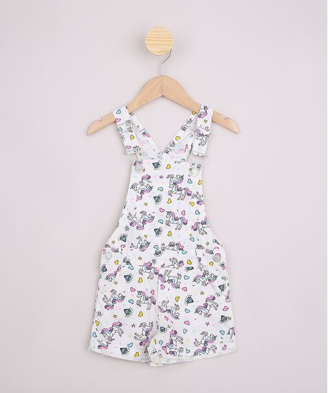 Jardineira-Infantil-de-Sarja-Estampada-de-Unicornios-com-Bolsos-Branca-9972470-Branco_1