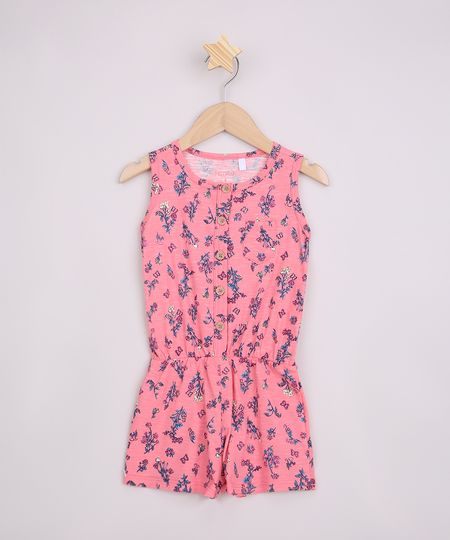 Macaquinho-Infantil-Estampado-Floral-com-Bolso-e-Botoes-Alca-Media-Rosa-9953111-Rosa_1