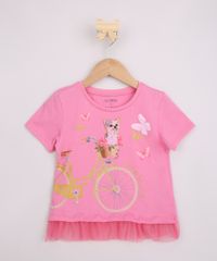 Blusa-Infantil-Cachorro-e-Bicicleta-com-Tule-Manga-Curta-Rosa-9955181-Rosa_1