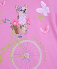 Blusa-Infantil-Cachorro-e-Bicicleta-com-Tule-Manga-Curta-Rosa-9955181-Rosa_2