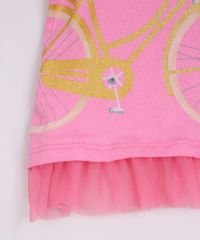 Blusa-Infantil-Cachorro-e-Bicicleta-com-Tule-Manga-Curta-Rosa-9955181-Rosa_4