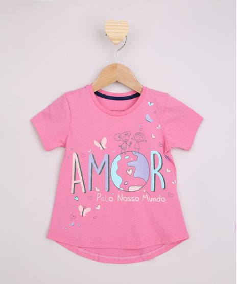Blusa-Infantil--Amor-Pelo-Nosso-Mundo--com-Glitter-Manga-Curta-Rosa-9965195-Rosa_1