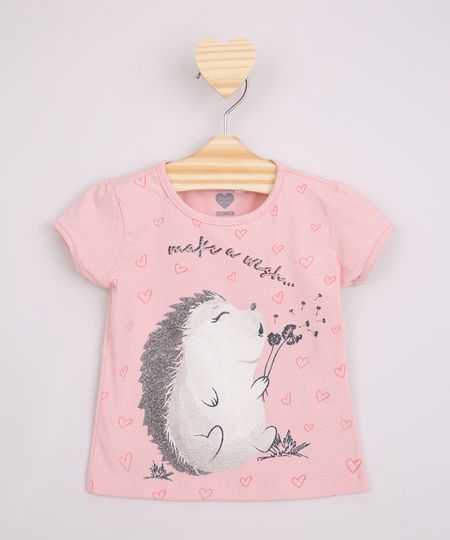Blusa-Infantil-Porco-Espinho--Make-A-Wish--Manga-Curta-Rosa-Claro-9964678-Rosa_Claro_1